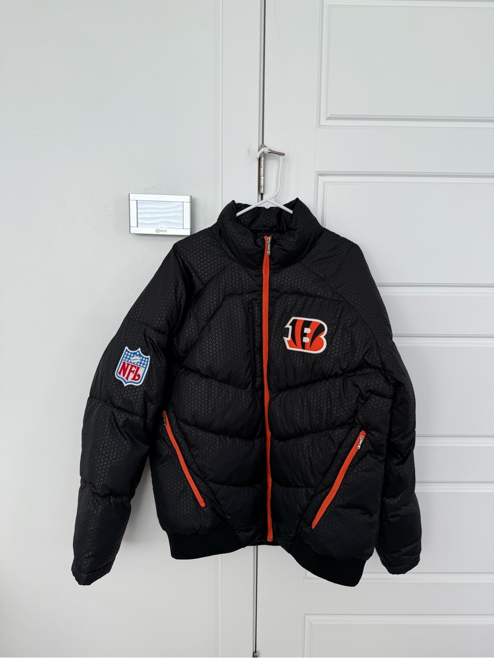 Cincinnati Bengals Black Puffer Jacket with Orange Trim
